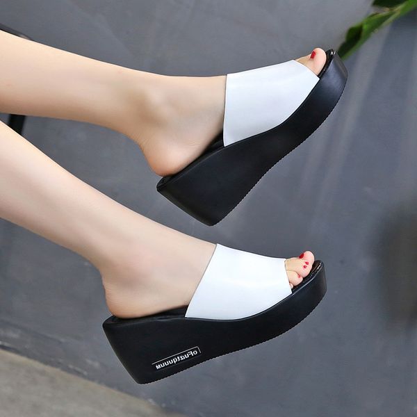 female shoes med house slippers platform on a wedge slides women heels 2020 high flat wedges scandals basic pu shoes woman's, Black
female shoes med house slippers platform on a wedge slides women heels 2020 high flat wedges scandals basic pu shoes woman's, Black