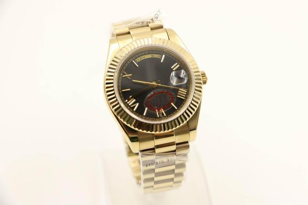 2020 wholesale set 18 ct yellow gold daydate 40 self -winding mechanical movement black dial fluted bezel concealed folding crown clas, Slivery;brown
2020 wholesale set 18 ct yellow gold daydate 40 self -winding mechanical movement black dial fluted bezel concealed folding crown clas, Slivery;brown