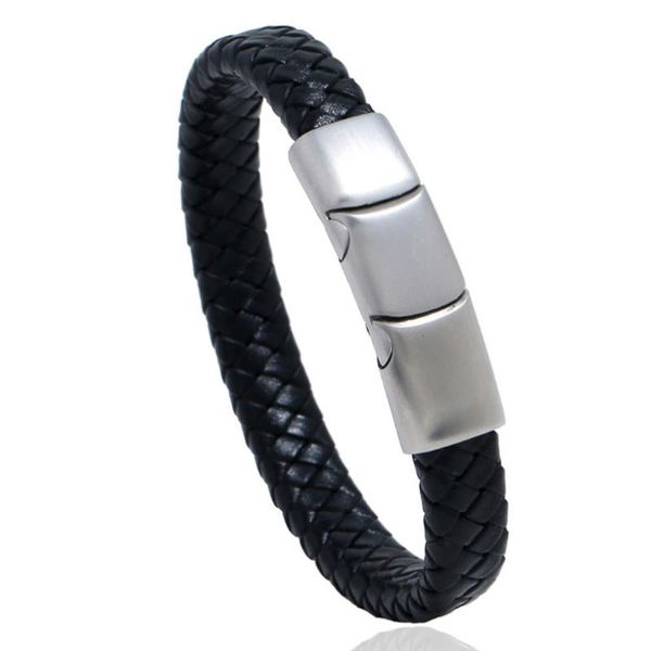 fashion man silver color stainless steel bracelet braided leather adjustable magnetic clasp bangle wristbands punk women jewelry, Black
fashion man silver color stainless steel bracelet braided leather adjustable magnetic clasp bangle wristbands punk women jewelry, Black