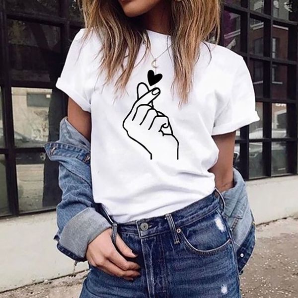 new hot style женщина топы finger сердце печать женщина девушка печать t-shirt повседневной o-образный вырез с коротким рукавом спорт футбол, White
new hot style женщина топы finger сердце печать женщина девушка печать t-shirt повседневной o-образный вырез с коротким рукавом спорт футбол, White