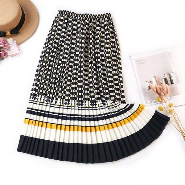 elegant pleated skirts women new autumn vintage print skirts female high waist hit color midi skirt lady long skirt jupe femme, Black
elegant pleated skirts women new autumn vintage print skirts female high waist hit color midi skirt lady long skirt jupe femme, Black