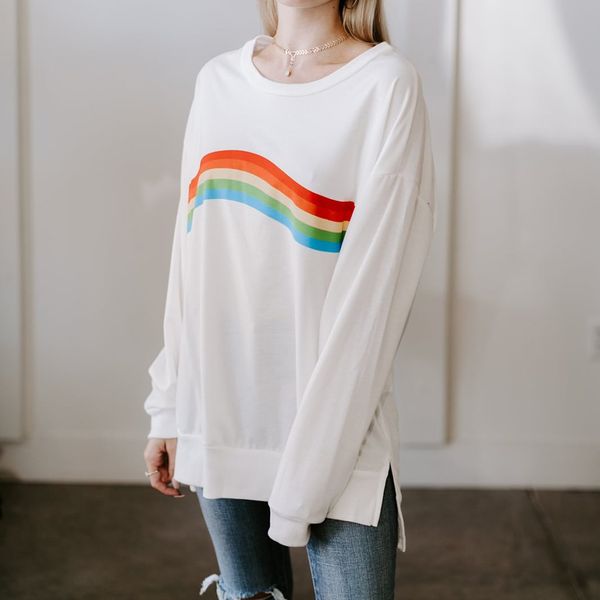 women's white sweatshirts rainbow striped long sleeve pullover print o-neck warm plus size sports hooded loose running, Black
women's white sweatshirts rainbow striped long sleeve pullover print o-neck warm plus size sports hooded loose running, Black
