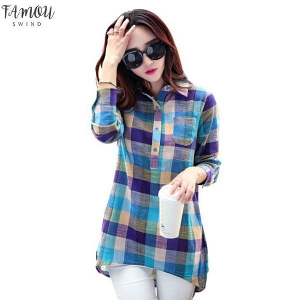 new fashion womens clothing women plaid blouses cotton long sleeve turn down collar shirts drop shipping, White
new fashion womens clothing women plaid blouses cotton long sleeve turn down collar shirts drop shipping, White
