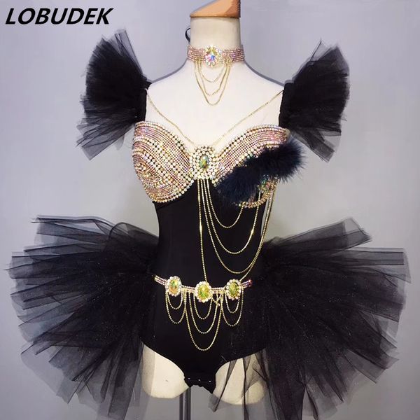 women stage wear gold rhinestones bodysuit black skirt bar female dj ds costume party show outfit model catwalk performance dance wears, Black;red
women stage wear gold rhinestones bodysuit black skirt bar female dj ds costume party show outfit model catwalk performance dance wears, Black;red