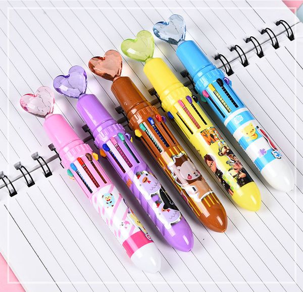 cartoon 10-color ballpoint pen, creative multifunctional push-button bookkeeping pen, cute 0.5mm replaceable refill student writing pen, Blue;orange
cartoon 10-color ballpoint pen, creative multifunctional push-button bookkeeping pen, cute 0.5mm replaceable refill student writing pen, Blue;orange