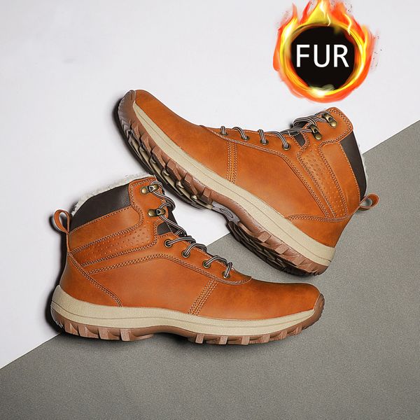 winter leather ankle snow men boots shoes with fur plush warm warm male casual boot sneakers, Black
winter leather ankle snow men boots shoes with fur plush warm warm male casual boot sneakers, Black
