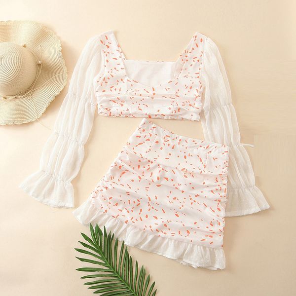 two piece floral set square collar crop high waist ruffles skirt chiffon 2 pcs set women skirt sets xb2600, White
two piece floral set square collar crop high waist ruffles skirt chiffon 2 pcs set women skirt sets xb2600, White