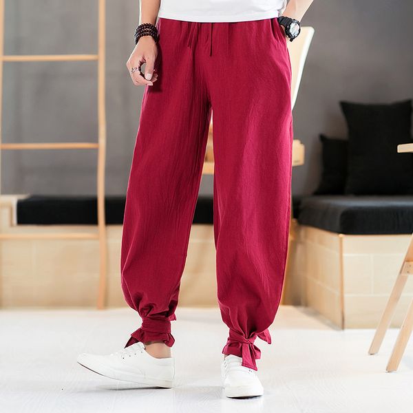 2020 sinicism men's spring cotton linen haroun pants/male elastic waistline casual pants plus size s-5xl, Black
2020 sinicism men's spring cotton linen haroun pants/male elastic waistline casual pants plus size s-5xl, Black