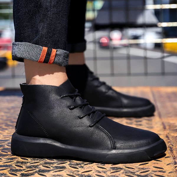 winter men's snow boots genuine leather warm ankle boots male motorcycle leather shoes classic vintage high-men shoes hc-381, Black
winter men's snow boots genuine leather warm ankle boots male motorcycle leather shoes classic vintage high-men shoes hc-381, Black