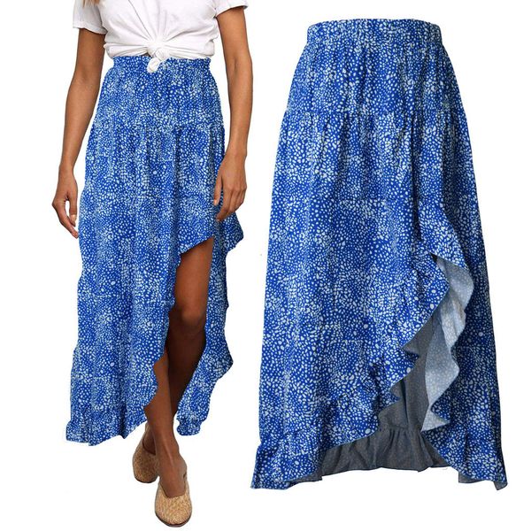 women's skirt high waisted irregular split bohemia wrap skirt floral print summer fashion female party casual beach skirt m140#, Black
women's skirt high waisted irregular split bohemia wrap skirt floral print summer fashion female party casual beach skirt m140#, Black
