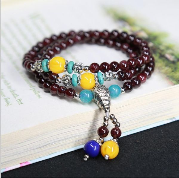 natural crystal garnet multilayer bracelet fashion retro crystal cloisonne accessories, Golden;silver
natural crystal garnet multilayer bracelet fashion retro crystal cloisonne accessories, Golden;silver
