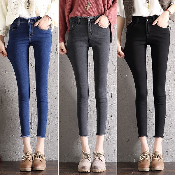 jeans women vintage cotton washed frayed zipper high elasticity waist skinny pencil pants women's spring fashion casual jeans, Blue
jeans women vintage cotton washed frayed zipper high elasticity waist skinny pencil pants women's spring fashion casual jeans, Blue