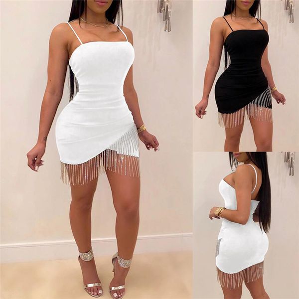 women sleeveless strap tassels bodycon dress clubwear 2020 summer evening party bandage short mini asymmetrical hem dresses, Black;gray
women sleeveless strap tassels bodycon dress clubwear 2020 summer evening party bandage short mini asymmetrical hem dresses, Black;gray