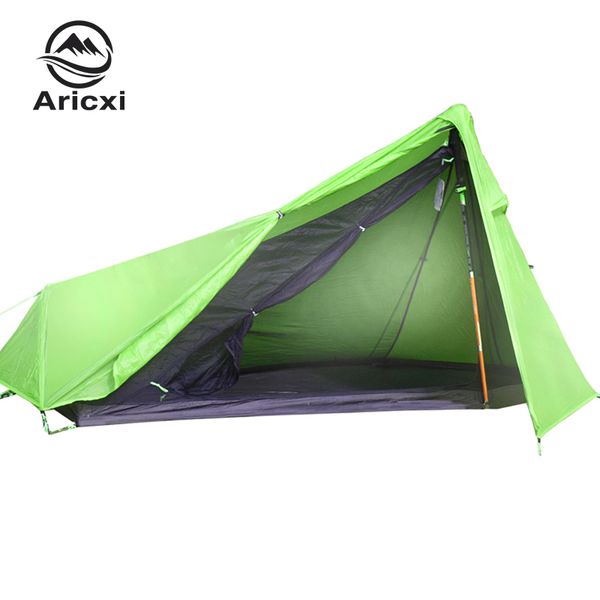 aricxi new 1 person oudoor ultralight camping tent 3 season professional double sides 15d silnylon rodless tent
aricxi new 1 person oudoor ultralight camping tent 3 season professional double sides 15d silnylon rodless tent