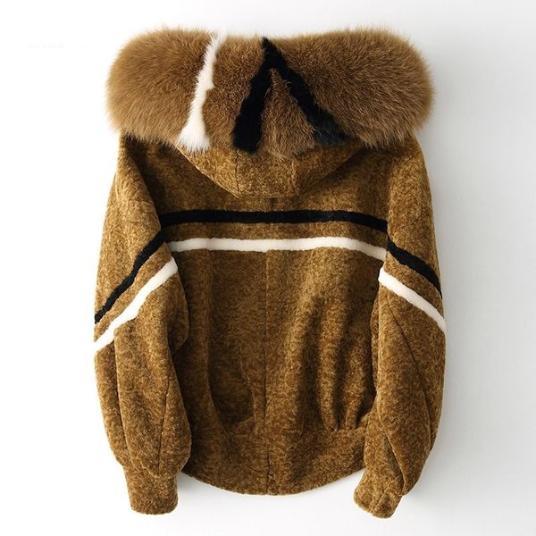 new hooded real fur coat 2020 winter coat women fur collar shearling jacket lamb jacket korean slim short overcoat women, Black
new hooded real fur coat 2020 winter coat women fur collar shearling jacket lamb jacket korean slim short overcoat women, Black