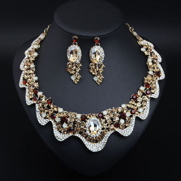 sparkly luxury rhinestones necklace earrings sets bridal jewelry set for wedding party accessories 3 colors new arrival, White
sparkly luxury rhinestones necklace earrings sets bridal jewelry set for wedding party accessories 3 colors new arrival, White