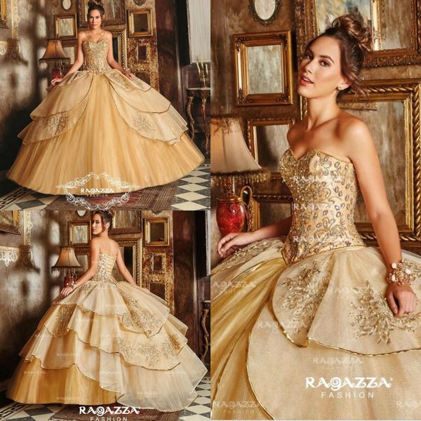 gold ball gown quinceanera dresses sweetheart beaded appliqued tiered skirts sweet 16 dress floor length girls masquerade gowns lace up, Blue;red
gold ball gown quinceanera dresses sweetheart beaded appliqued tiered skirts sweet 16 dress floor length girls masquerade gowns lace up, Blue;red