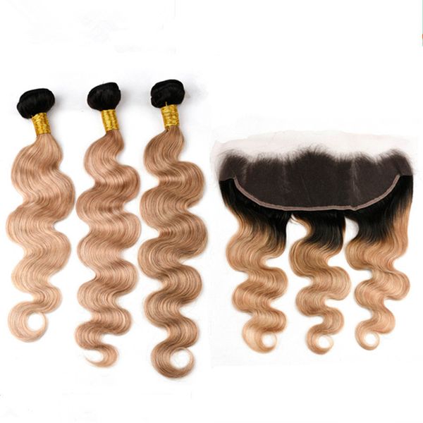 body wave #1b/27 light brown ombre indian virgin human hair 3bundles with frontal honey blonde ombre 13x4 lace frontal closure with weaves, Black;brown
body wave #1b/27 light brown ombre indian virgin human hair 3bundles with frontal honey blonde ombre 13x4 lace frontal closure with weaves, Black;brown