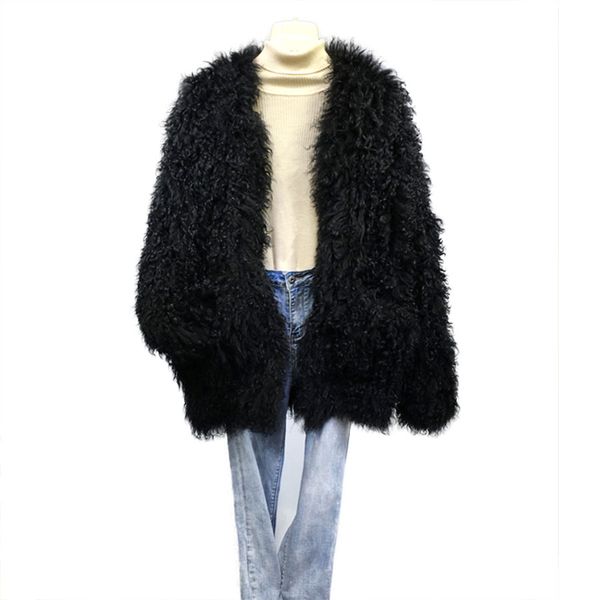 2019 winter fashion new style warm knitted wool fur jackets coats women mongolia sheep fur thick warm coat jacket, Black
2019 winter fashion new style warm knitted wool fur jackets coats women mongolia sheep fur thick warm coat jacket, Black