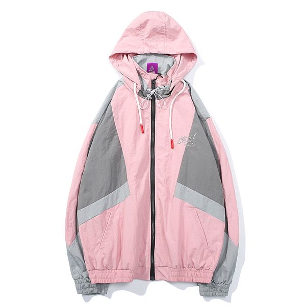 men hip hop hooded windbreaker jacket vintage pink color block jacket coat streetwear autumn 2018 casual track embroidery, Black;brown
men hip hop hooded windbreaker jacket vintage pink color block jacket coat streetwear autumn 2018 casual track embroidery, Black;brown