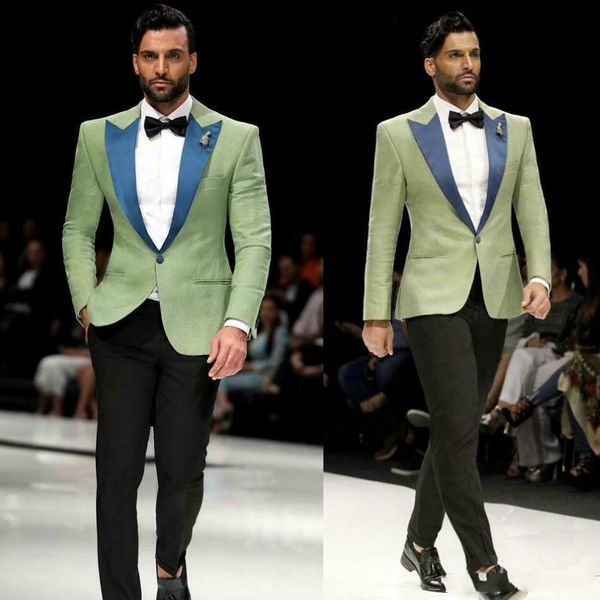 classic olive green mens wedding suits slim fit one button blue lapel groom wear tuxedos formal prom blazer jacket (jacket+pants), Black;gray
classic olive green mens wedding suits slim fit one button blue lapel groom wear tuxedos formal prom blazer jacket (jacket+pants), Black;gray