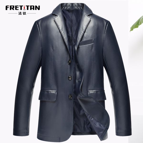 manufacturers direct selling korean-style new style locomotive leather coat men's small suit fold-down collar slim fit pu leathe, Black
manufacturers direct selling korean-style new style locomotive leather coat men's small suit fold-down collar slim fit pu leathe, Black
