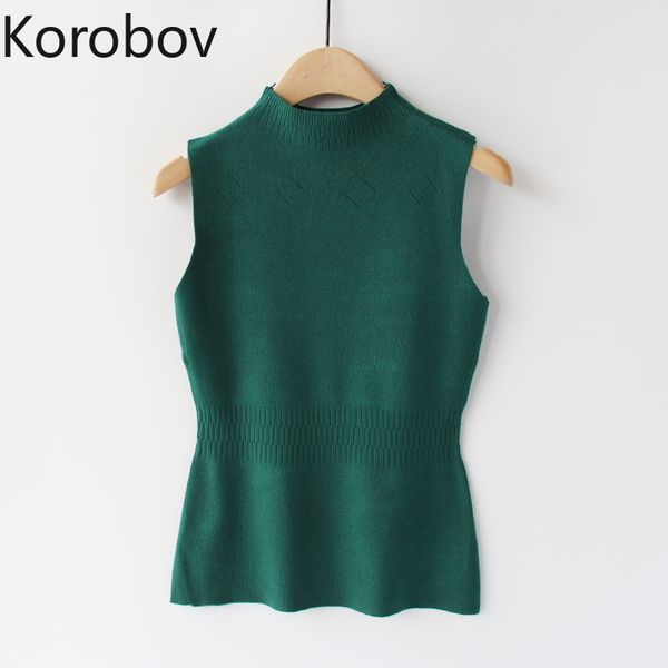 korobov korean solid turtleneck women tank sleeveless slim knitted camis vintage elegant female 2a382, White
korobov korean solid turtleneck women tank sleeveless slim knitted camis vintage elegant female 2a382, White