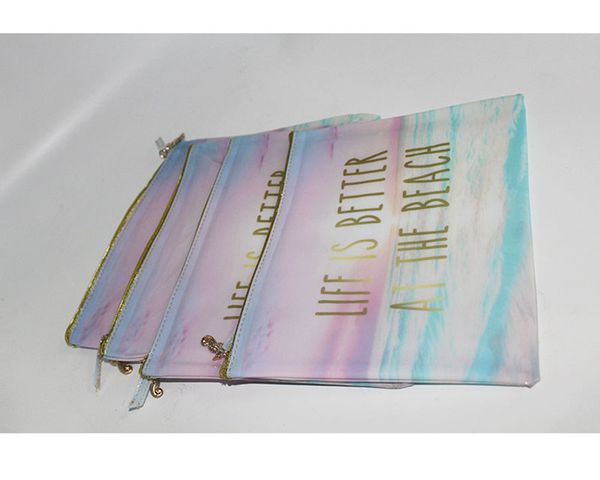 50pcs cosmetic bag women pvc waterproof letter printed travel zipper storage wash beach bags
50pcs cosmetic bag women pvc waterproof letter printed travel zipper storage wash beach bags