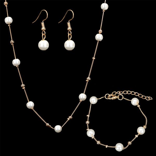 pearl beads temperament necklace earrings bracelet jewelry set woman jewelry fashion set wedding party, Silver
pearl beads temperament necklace earrings bracelet jewelry set woman jewelry fashion set wedding party, Silver