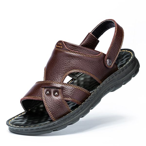 summer men's sandals genuine leather outdoor casual shoes men's breathable design outdoor beach sandals roman water sneakers %, Black
summer men's sandals genuine leather outdoor casual shoes men's breathable design outdoor beach sandals roman water sneakers %, Black