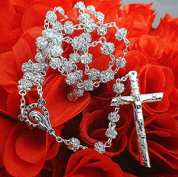rosary bead necklace/ catholic rosary/ glass rosary / rhinestone rosary special offer, Silver
rosary bead necklace/ catholic rosary/ glass rosary / rhinestone rosary special offer, Silver
