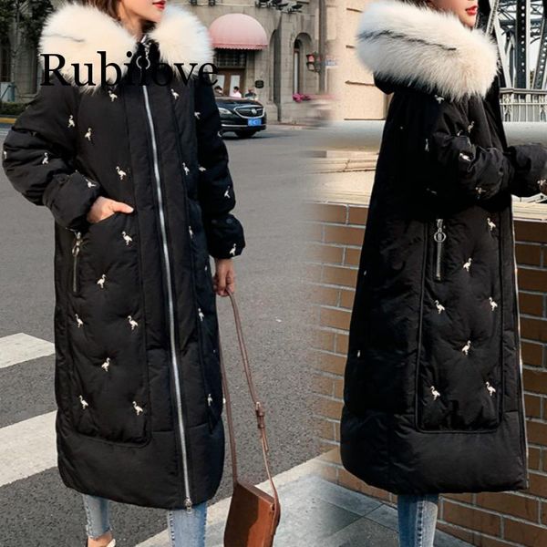 rubilove winter coat women long parkas embroidery fur collar hooded thicken warm jackets women outerwear overcoat female jacket, Black
rubilove winter coat women long parkas embroidery fur collar hooded thicken warm jackets women outerwear overcoat female jacket, Black