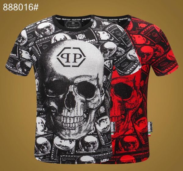 

Men pp de igner luxury t hirt fa hion hort leeve t hirt clothing ca ual kull letter print 13 philipp hip hop ize 3xl 13 plein, Black