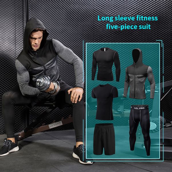 5piece running suit fitness tights polyester breathable running set men's jogger sports clothing set sports coat basketball, Black;blue
5piece running suit fitness tights polyester breathable running set men's jogger sports clothing set sports coat basketball, Black;blue