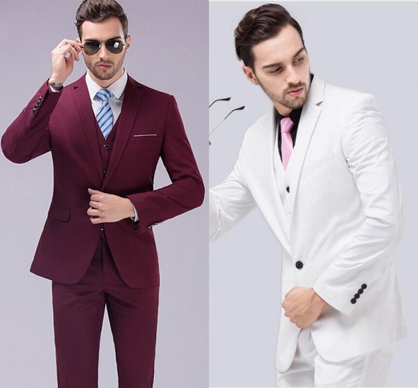 one button white light brown groom tuxedos notch lapel groomsmen men wedding suits bridegroom (jacket+pants+vest, Black;gray
one button white light brown groom tuxedos notch lapel groomsmen men wedding suits bridegroom (jacket+pants+vest, Black;gray