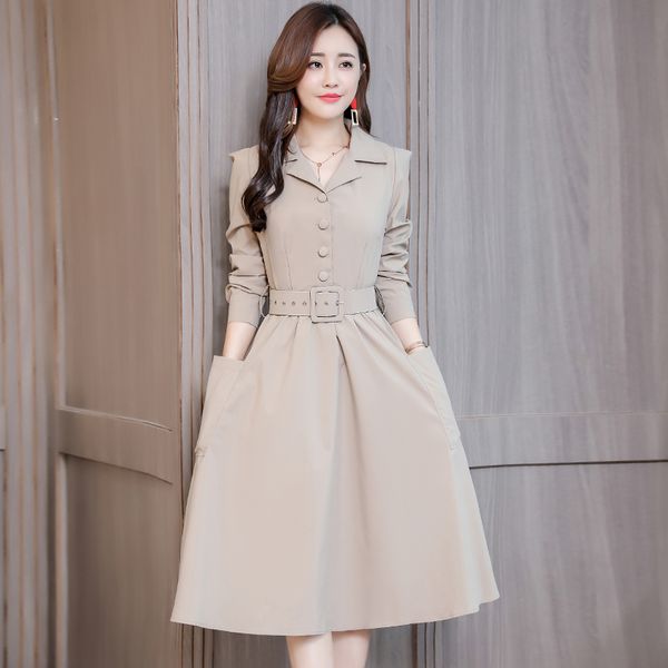 2019 autumn new women's clothing dresses korean version slim slimming long temperament long-sleeved dress female sent sashes, Black;gray
2019 autumn new women's clothing dresses korean version slim slimming long temperament long-sleeved dress female sent sashes, Black;gray