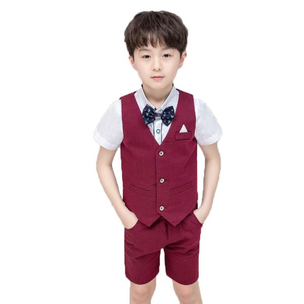 school kids wedding clothing sets boys summer formal suits 2pcs waistcoat +shorts children piano prom performance costumes 2-10y, White
school kids wedding clothing sets boys summer formal suits 2pcs waistcoat +shorts children piano prom performance costumes 2-10y, White
