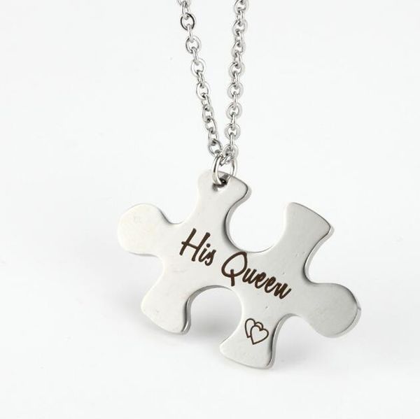 fashion personalized gifts couples jewelry stainless steel puzzle pendant necklace key chain for boyfriend and girlfriend, Silver
fashion personalized gifts couples jewelry stainless steel puzzle pendant necklace key chain for boyfriend and girlfriend, Silver