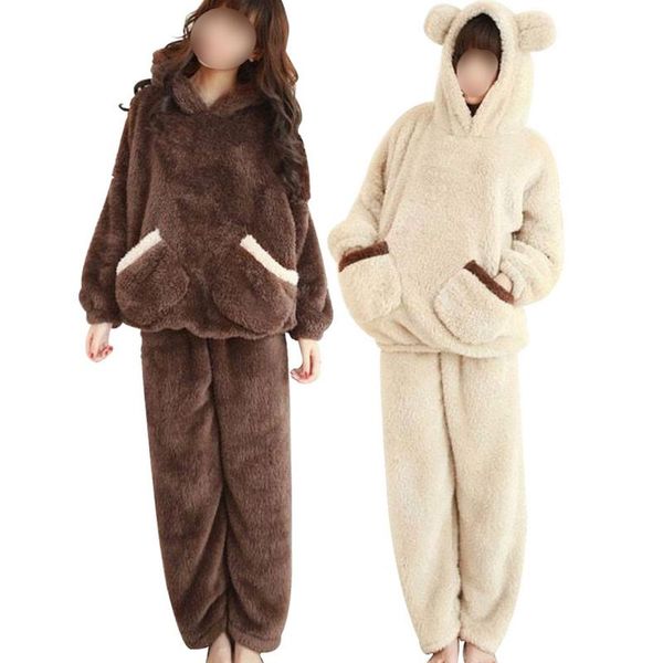pajamas set women coral velvet bear hooded pajamas sleepwear thickened warm pyjamas home clothing for autumn winter new hot, Blue;gray
pajamas set women coral velvet bear hooded pajamas sleepwear thickened warm pyjamas home clothing for autumn winter new hot, Blue;gray