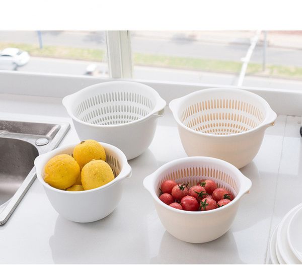 2-in-1 strainer colander detachable fruit baskets for kitchen strainers detachable for pasta rice spaghetti noodles salads 2pcs/pack 
2-in-1 strainer colander detachable fruit baskets for kitchen strainers detachable for pasta rice spaghetti noodles salads 2pcs/pack