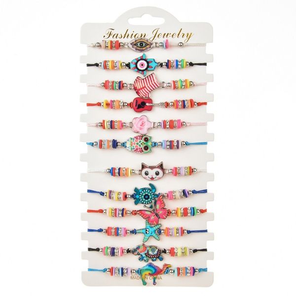 new style bohemian alloy painting oil soft clay animal weaving bracelet european and american cute bracelet 12 pcs, Black
new style bohemian alloy painting oil soft clay animal weaving bracelet european and american cute bracelet 12 pcs, Black