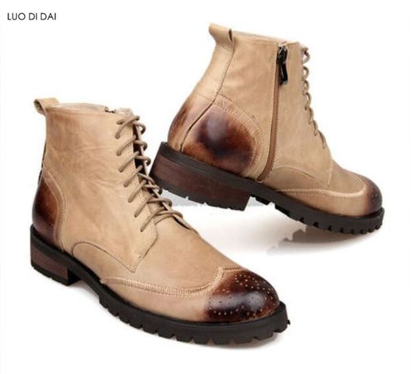 2019 new men fashion boots vintage style boots male party shoes high booties mens outside working shoes england booties, Black
2019 new men fashion boots vintage style boots male party shoes high booties mens outside working shoes england booties, Black