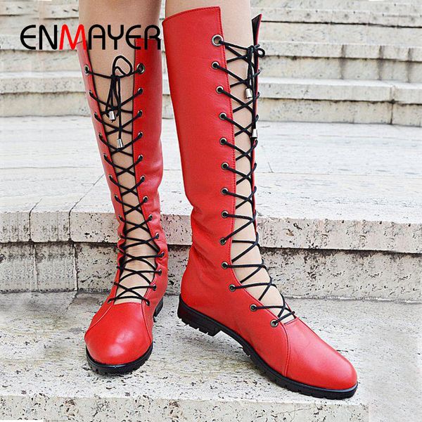 enmayer lace-up pu round toe knee high boots autumn square heel solid short plush shoes woman cross-tied snow boots women black
enmayer lace-up pu round toe knee high boots autumn square heel solid short plush shoes woman cross-tied snow boots women black