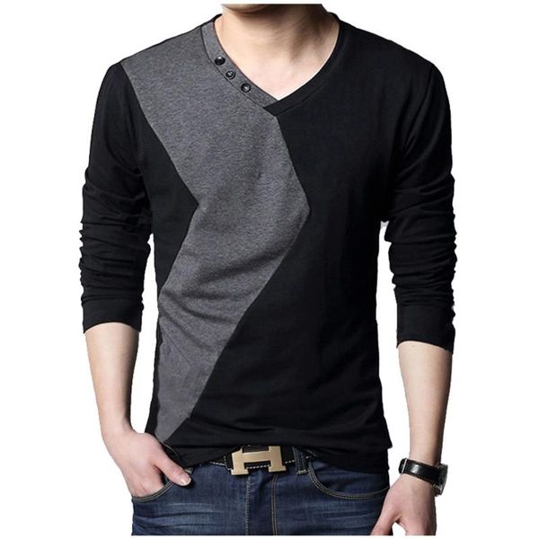 men's cotton splicing long sleeve t-shirt men's v-neck t-shirt casual comfort fashion quality long sleeve, White;black
men's cotton splicing long sleeve t-shirt men's v-neck t-shirt casual comfort fashion quality long sleeve, White;black