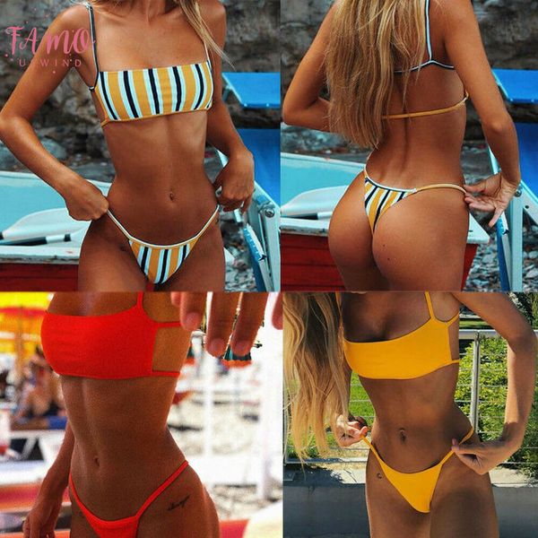 2020 new women padded bra bikini set striped strap sleeveless swimsuit bandage ladies push up bikini beachwear triangle swimwear, White;black
2020 new women padded bra bikini set striped strap sleeveless swimsuit bandage ladies push up bikini beachwear triangle swimwear, White;black