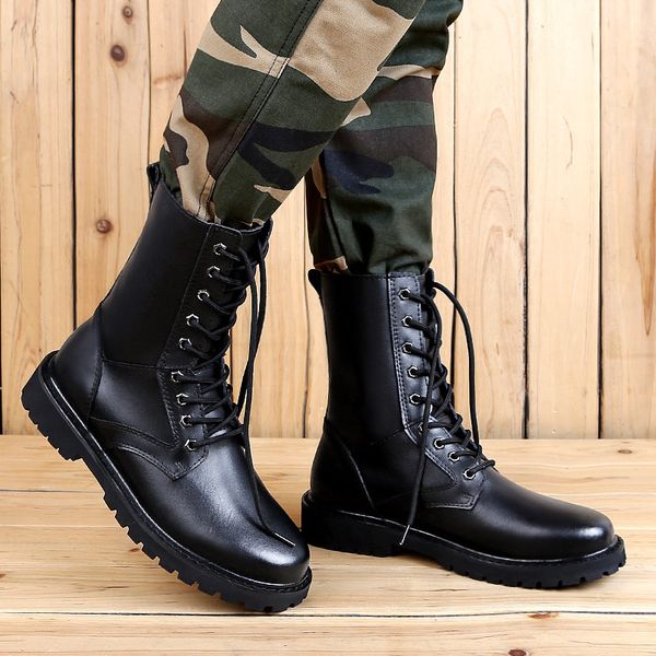 motorcycle boots men genuine leather military winter boots with fur riding casual walking shoes, Black
motorcycle boots men genuine leather military winter boots with fur riding casual walking shoes, Black