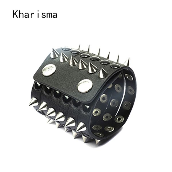 kharisma 2019 личность панк мужчины браслет femme гипербола черная кожа с серебряным металлическим конусом пара браслеты ювелирные изделия, Black
kharisma 2019 личность панк мужчины браслет femme гипербола черная кожа с серебряным металлическим конусом пара браслеты ювелирные изделия, Black