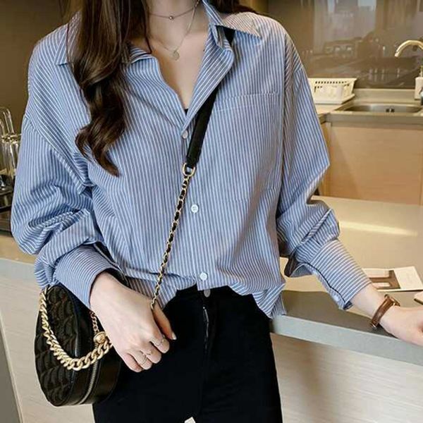 women fashion striped summer blouse casual blue v-neck long sleeve buttons blouse 2019 new women loose blusas vestidos, White
women fashion striped summer blouse casual blue v-neck long sleeve buttons blouse 2019 new women loose blusas vestidos, White