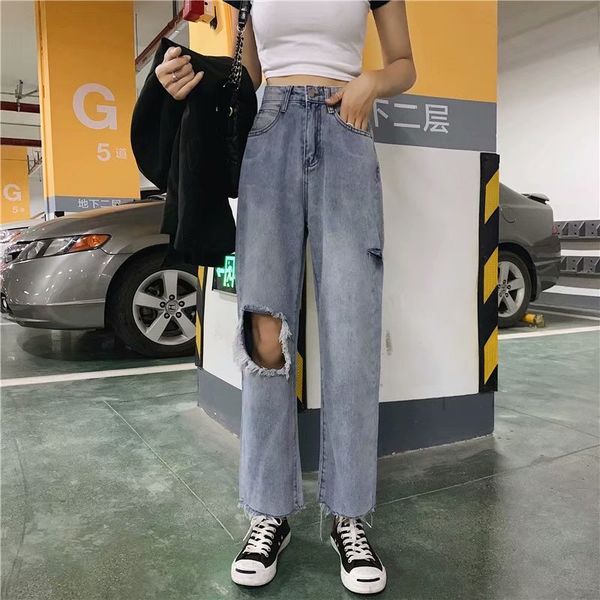 harajuku labuhan angin kong-style with holes straight-cut jeans women's new style large size fat mm 200 high-waisted versatile b, Blue
harajuku labuhan angin kong-style with holes straight-cut jeans women's new style large size fat mm 200 high-waisted versatile b, Blue