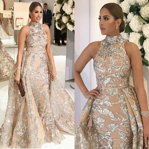 gold sequins mermaid evening dresses with detachable skirt high neck celebrity prom dress long formal party dress red carpet dress, Black;red
gold sequins mermaid evening dresses with detachable skirt high neck celebrity prom dress long formal party dress red carpet dress, Black;red